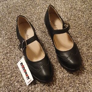 DADAWEN Black Mary Jane Dress Shoes